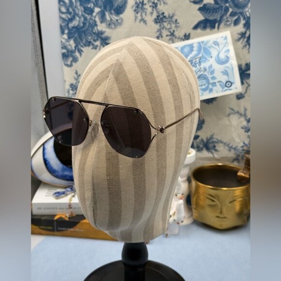 🆕 ALEXANDER MCQUEEN 🧿 NWOT AM0367S-001 Icon Sunglasses, Ruthenium & Black Lens - Picture 6 of 16